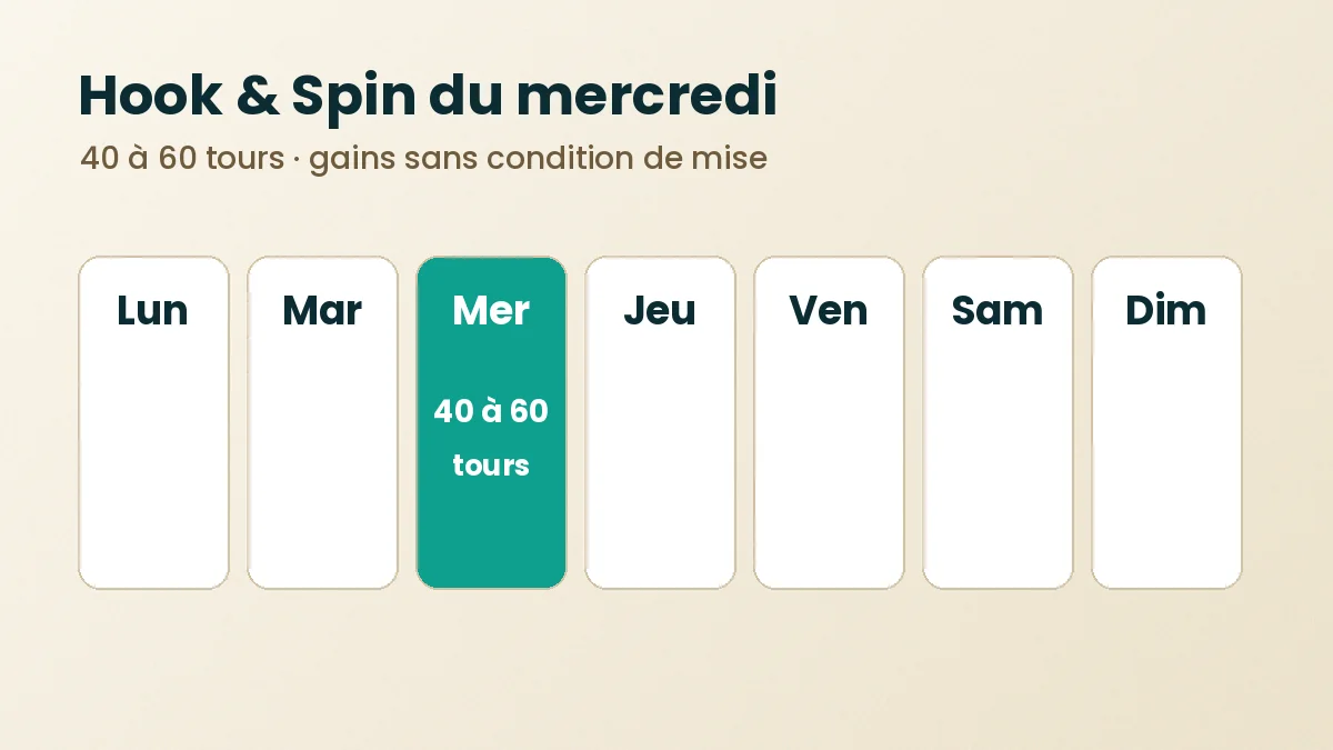 Calendrier de la semaine avec le mercredi mis en avant